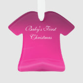 BABY'S ERSTE CHRISTMAS Pink Amethyst, Ruby Keramik Ornament (Rückseite)