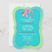 BABYS ERSTE GEBURTSTAGLICHE EINLADUNG - PINK/MINT (Rückseite)