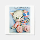 Babys Erste Geburtstagspapiere Napkins Serviette (Vorderseite)