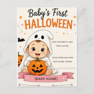 Baby's erste Halloween-Party Postkarte