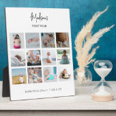 Babys erste Jahr Foto Collage Geburtsstunde Fotoplatte (Seite)