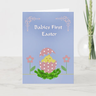 Babys Erste Osterkarte mit Baby Chick & Ei Feiertagskarte