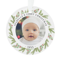 Babys erste Weihnachten 2 Fotos Grüne