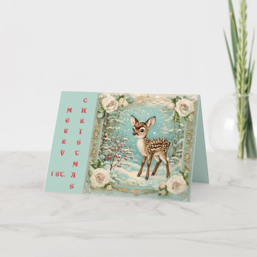 BABYS ERSTE WEIHNACHTEN DANKESKARTE (Vorderseite)