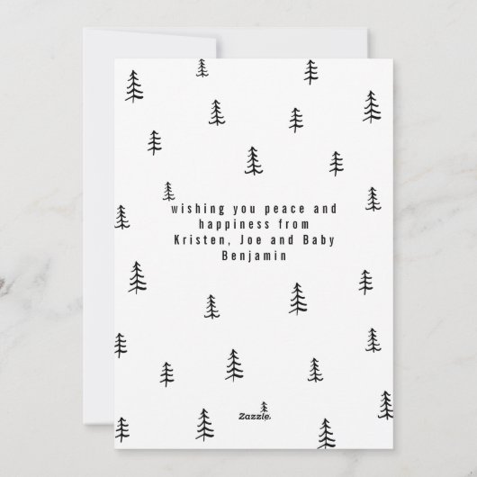 Babys erste Weihnachten elegant gezeichnet Baum-Fo (Rückseite)