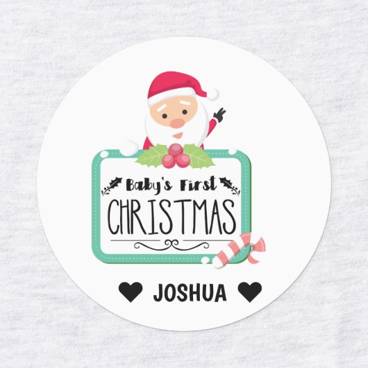 Babys erste Weihnachten Etiketten (Design 1)