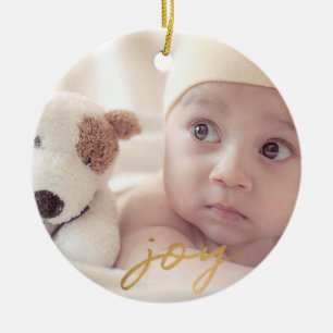 Babys Erste Weihnachten Joy Gold Schneeflocken Cus Keramik Ornament