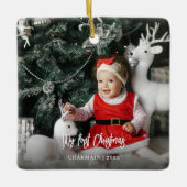 Babys Erste Weihnachten Keramikornament (Vorderseite)