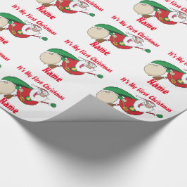 Babys Erste Weihnachten mit dem Namen Giftwrap Sup Geschenkpapier