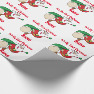Babys Erste Weihnachten mit dem Namen Giftwrap Sup Geschenkpapier