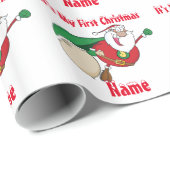 Babys Erste Weihnachten mit dem Namen Giftwrap Sup Geschenkpapier (Rolleneckpunkt)