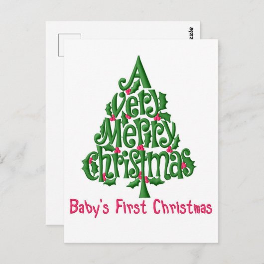 Babys Erste Weihnachten Postkarte (Vorne/Hinten)
