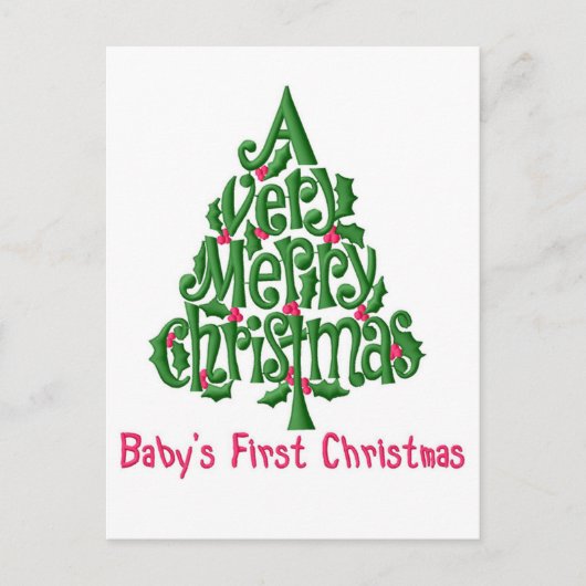 Babys Erste Weihnachten Postkarte (Vorderseite)