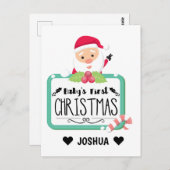 Babys erste Weihnachten Postkarte (Vorne/Hinten)