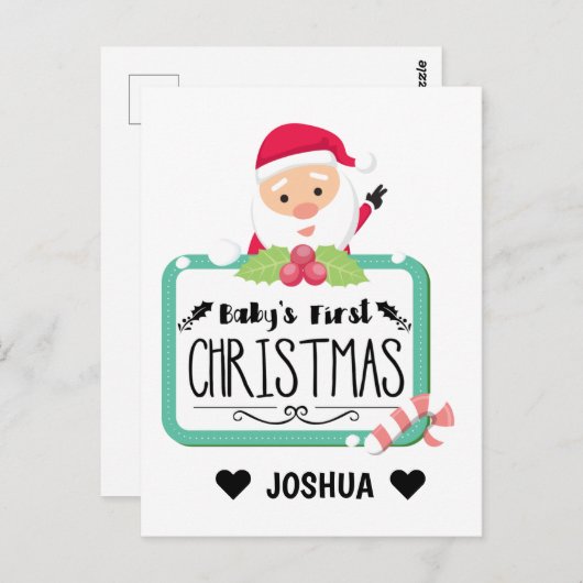 Babys erste Weihnachten Postkarte (Vorne/Hinten)