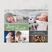 Baby's erste Weihnachts-Foto Collage Green