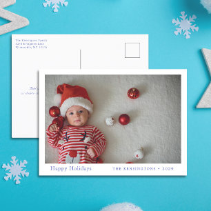 Babys erste Weihnachts-Foto-Postkarte Feiertagspostkarte