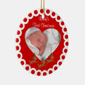 Babys erste Weihnachtsandenken-Verzierung Keramik Ornament (Rechts)