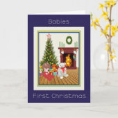 Babys Erste Weihnachtsbaum & Zimmer Karte (Gelbe Blume)