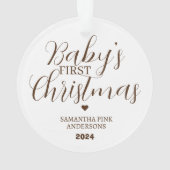 Babys erste Weihnachtsbaume Moderne Elegant Ornament (Rückseite)