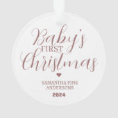 Babys erste Weihnachtsbaume Moderne Elegant Ornament (Rückseite)