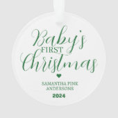 Babys erste Weihnachtsbaume Moderne Elegant Ornament (Rückseite)