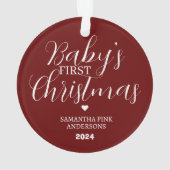Babys erste Weihnachtsbaume Moderne Elegant Ornament (Rückseite)