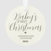 Babys erste Weihnachtsbaume Moderne Elegant Ornament (Rückseite)