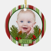 Babys erste Weihnachtscreme Keramikornament (Vorne)