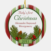 Babys erste Weihnachtscreme Keramikornament (Hinten)