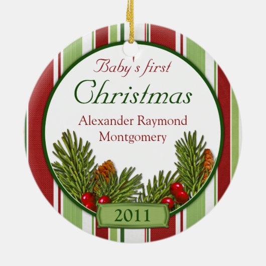 Babys erste Weihnachtscreme Keramikornament (Hinten)
