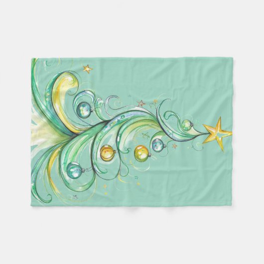 Babys erste Weihnachtsdecke Fleecedecke (Vorderseite (Horizontal))