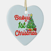 Baby's erste Weihnachtsdekoration blau Keramik Ornament (Rechts)