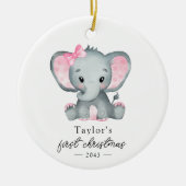 Babys erste Weihnachtselementarkalligrafie Keramik Ornament (Vorne)