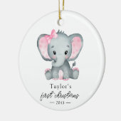 Babys erste Weihnachtselementarkalligrafie Keramik Ornament (Links)