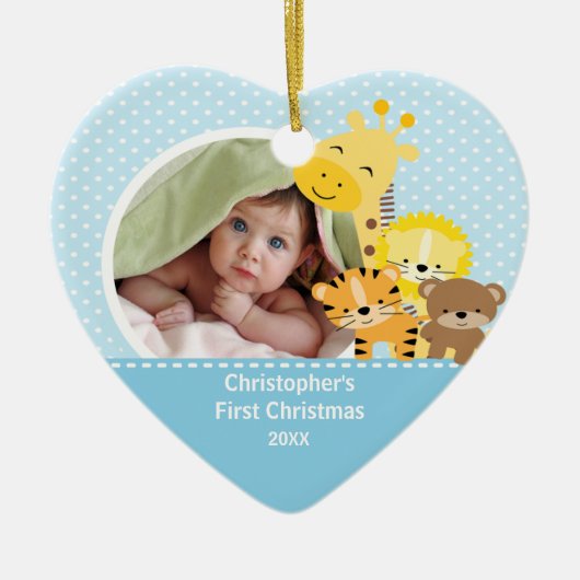 Babys Erste Weihnachtsfeier Foto Ornament Giraffe (Vorne)
