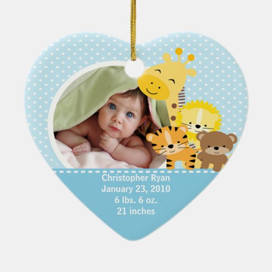 Babys Erste Weihnachtsfeier Foto Ornament Giraffe (Hinten)