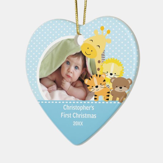 Babys Erste Weihnachtsfeier Foto Ornament Giraffe (Links)