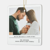 Babys Erste Weihnachtsfeier Geburtserklärung Keramikornament (Links)