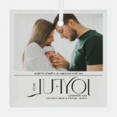 Babys Erste Weihnachtsfeier Geburtserklärung Ornament Aus Glas (Rückseite)