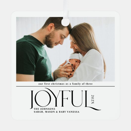 Babys Erste Weihnachtsfeier Geburtserklärung Ornament Aus Metall (Vorderseite)