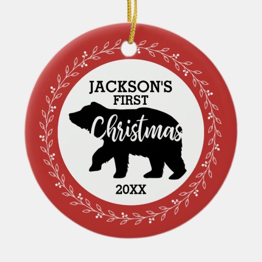 Babys Erste Weihnachtsfeier Keramik Ornament (Vorne)