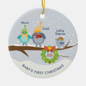 Babys Erste Weihnachtsfeier Maßgeschneidertes Foto Keramik Ornament (Vorne)