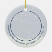 Babys Erste Weihnachtsfeier Maßgeschneidertes Foto Keramik Ornament (Hinten)