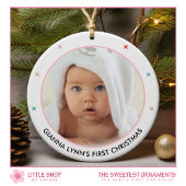 Babys Erste Weihnachtsfeier Maßgeschneidertes Foto Keramik Ornament