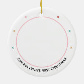 Babys Erste Weihnachtsfeier Maßgeschneidertes Foto Keramik Ornament (Hinten)