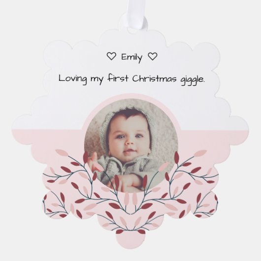 Babys erste Weihnachtsfeier Rosa Ornament (Vorderseite)