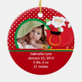 Babys erste WeihnachtsFoto-Verzierung Sankt Keramikornament (Hinten)