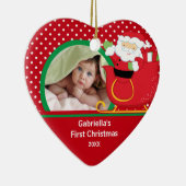 Babys erste WeihnachtsFoto-Verzierung Sankt Keramikornament (Rechts)