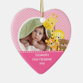 Babys erste WeihnachtsFoto-Verzierungs-Giraffe Keramik Ornament (Rechts)